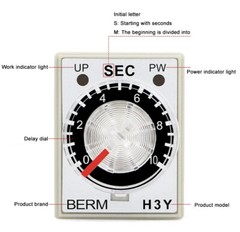 H3Y-2/-4 AC220V DC24V DC12V Power On Timer Time Delay Relay Socket Base 1s~60Min