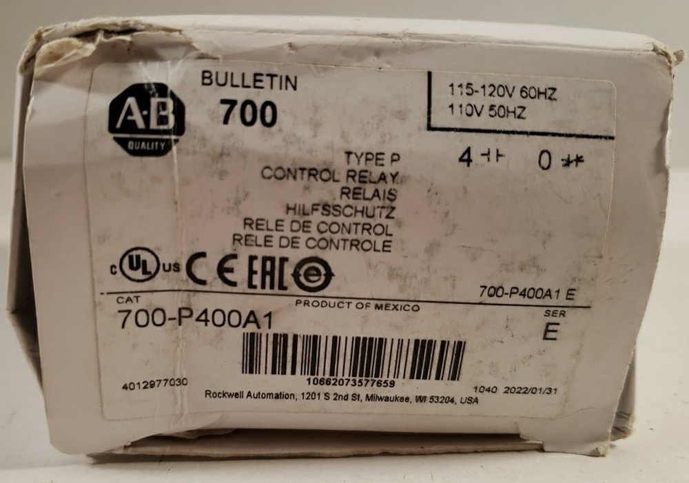 Allen-Bradley Type P Control Relay, 700-P400A1