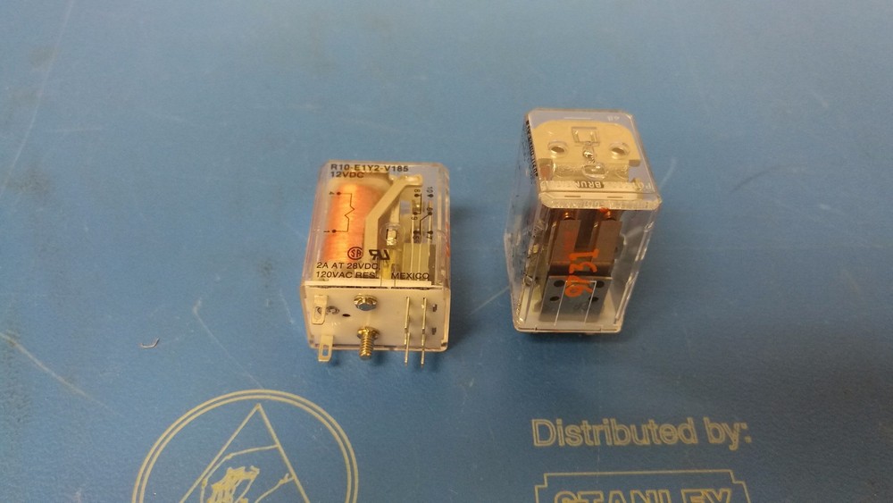 Lot of 2 pcs NEW Potter & Brumfield R10-E1Y2-V185 DPDT 12V DC Coil Relay P&B