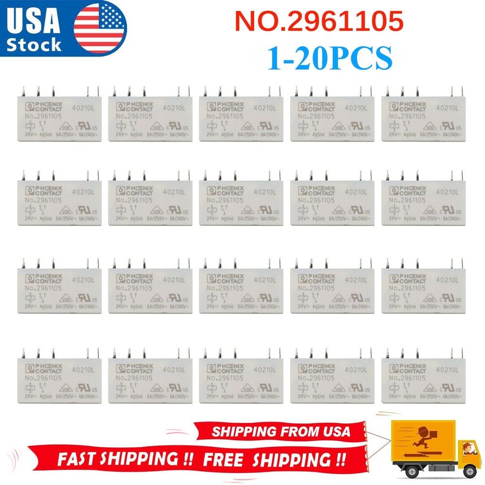 Lots of 24VDC 6A 250VAC 5-Pin For No.2961105 Phoenix Contact Power Relay