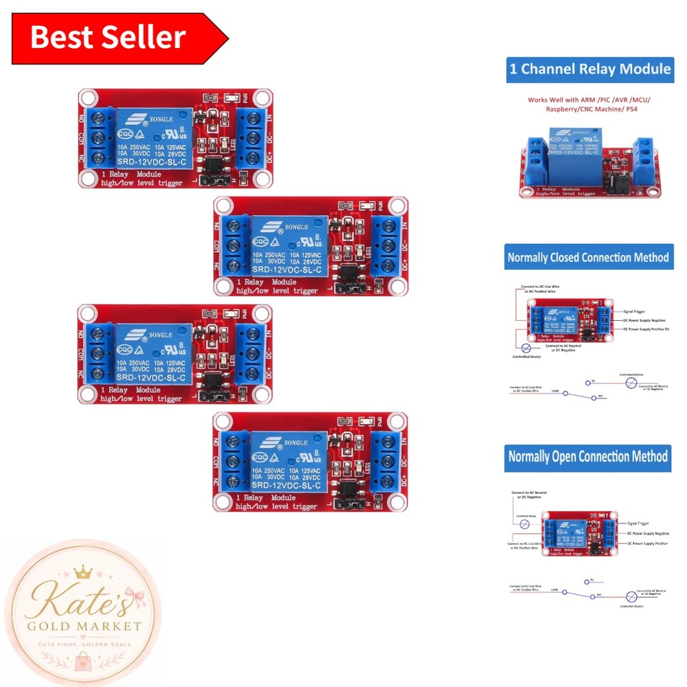 Versatile 12V Relay Module with Optocoupler and Easy Screw Mount Installation