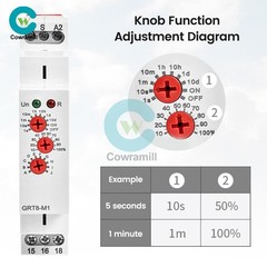 AC/DC12V-240V A220V 16A On Delay Off Delay Timer Relay Time Delay Relay Din Rail