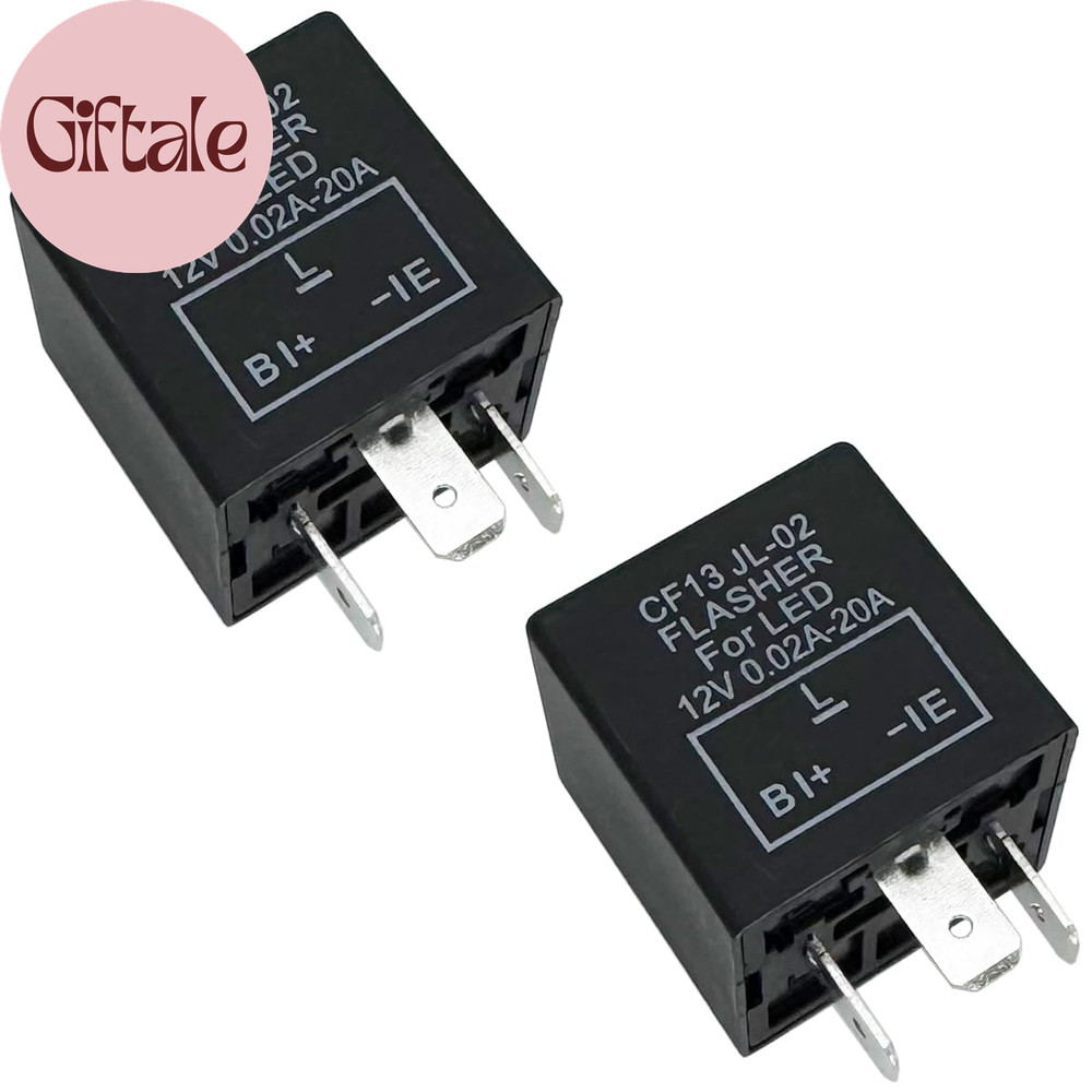 3-Pin LED Flasher Relays CF13, Fixed 12V Electronic Blinker Relay, Pack of 2