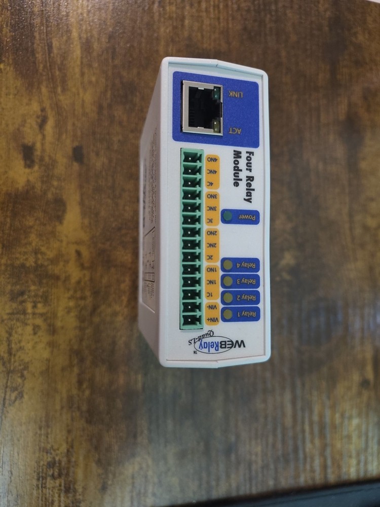 ControlByWeb, X-WR-4R3-1, WebRelay, 4-Outputs NIB, 12VDC Power Supply, Din Rail
