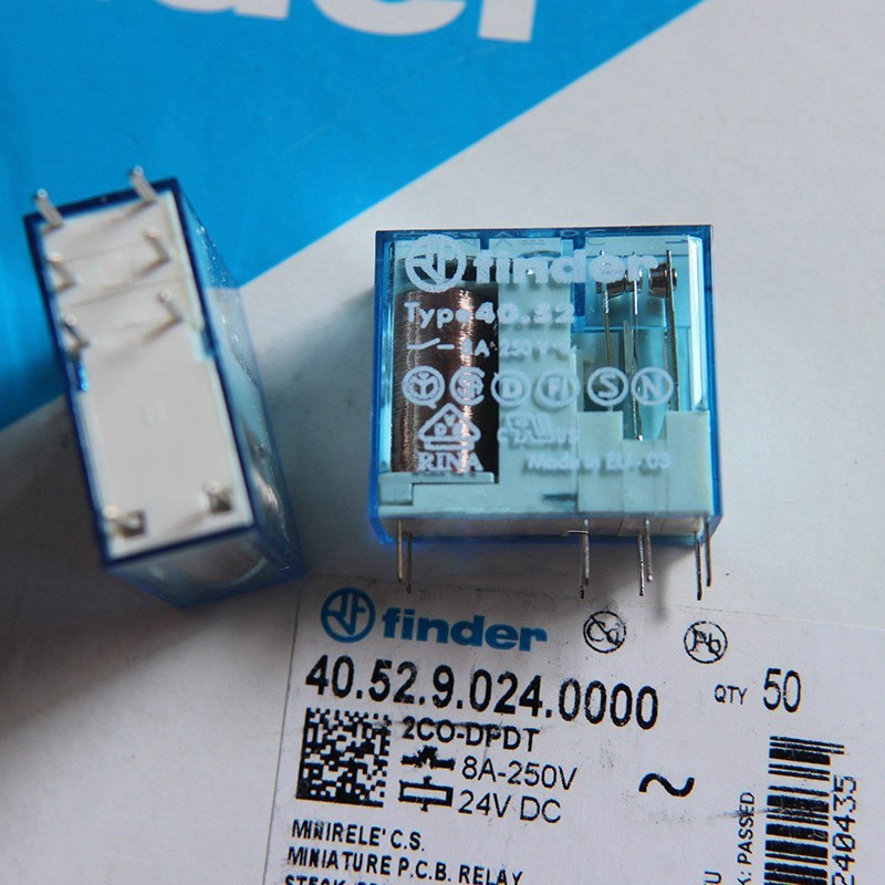 40pcs FINDER 40.52.9.024.0000 Power Relay 24VDC 8Pin 8A 250V