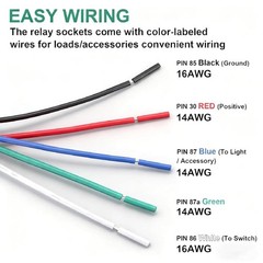 6PCS 5Pin 12V Fuse Relay Switch Harness Set Auto Electrical Relay Kit Heavy Duty