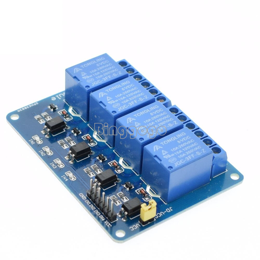 5V Four 4 Channel Relay Module With Optocoupler For PIC AVR DSP ARM Arduino
