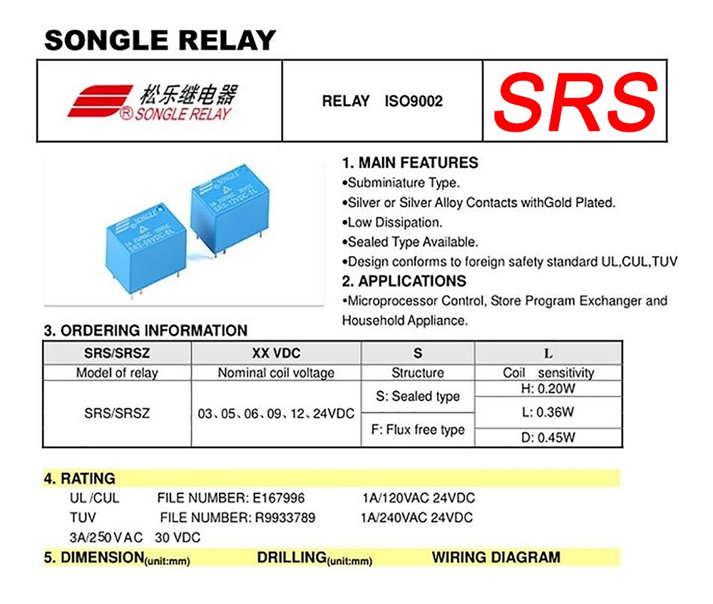 3V / 5V / 9V / 12V / 24V DC Various Mini Power Relays 4-Pin 5-Pin 6-Pin 8-Pin