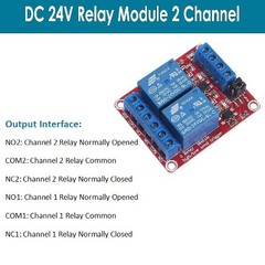2 Channel 24V Relay Module Board, Optocoupler Isolation, High Low Level Trigger
