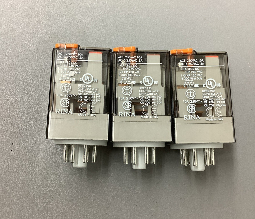 Lot of 3 Allen Bradley 700-HA32A1-3-4 Tube Base Relay 10A 120VAC (b552)