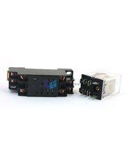 JQX-13F Repairing 8 Pins 2NO 2NC Power Relay w PTF08A Base Socket Coil AC110V✦Kd