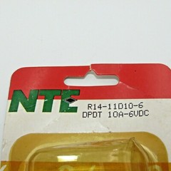 NTE Electronics R14-11D10-6 RELAY-10AMP 6VDC DPDT W/ PLUG-IN/SOLDER TERM.