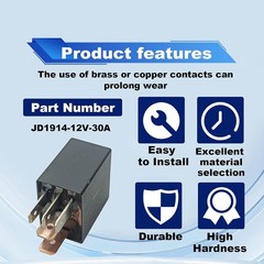 Car 12V 30A 5 Pin Relay Pack of 2 Universal Automotive Switch Electric