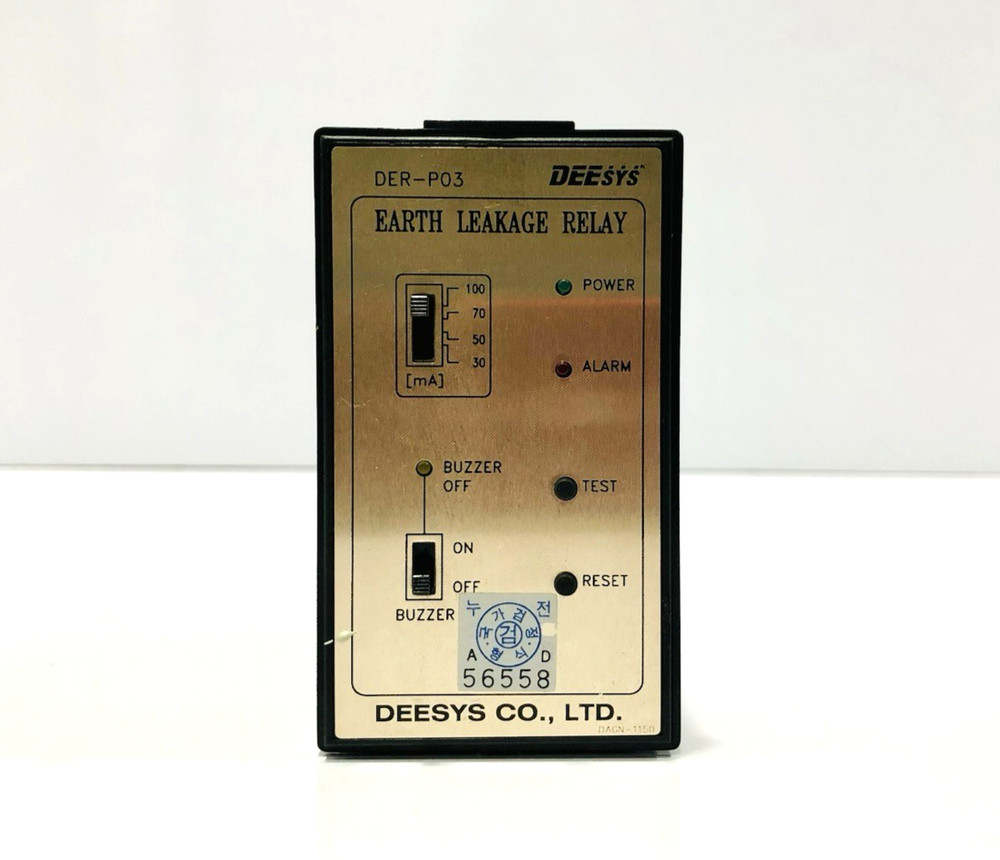 DEESYS | DER-P03 | EARTH LEAKAGE RELAY | AC 110/220V | S/N:E03-000078 |FREE SHIP