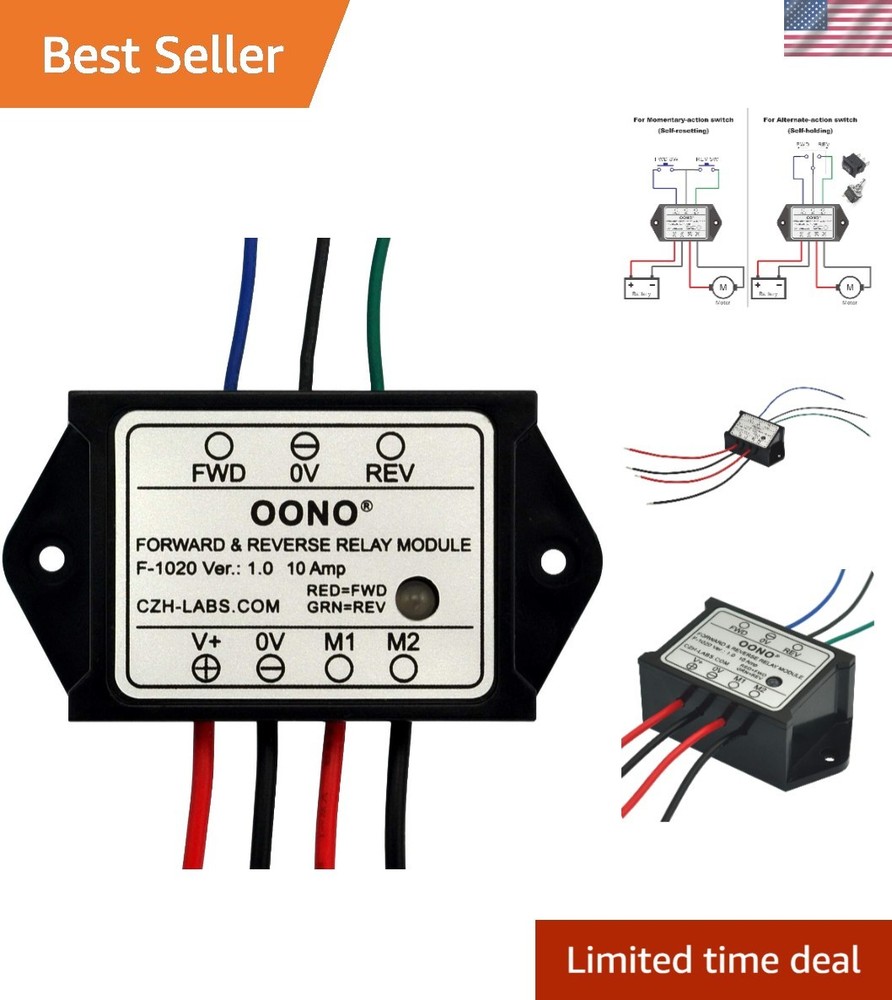 Versatile 12V DC Relay Module with Forward and Reverse Controls for Motors