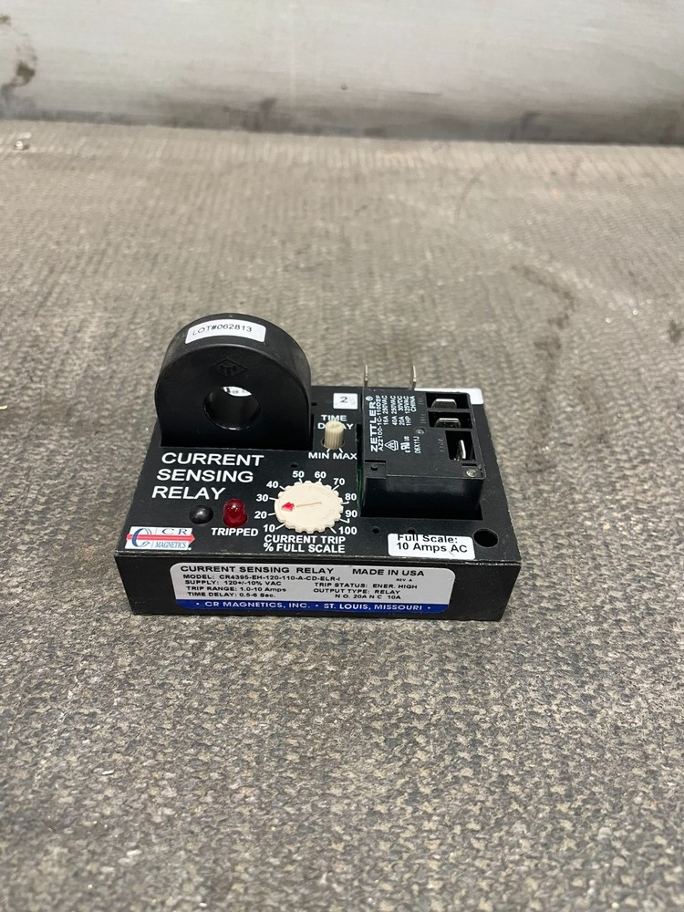 CR Magnetics CurrentSensing Relay 10 Amps max CR4395-EH-120-110-A-CD-ELR-I