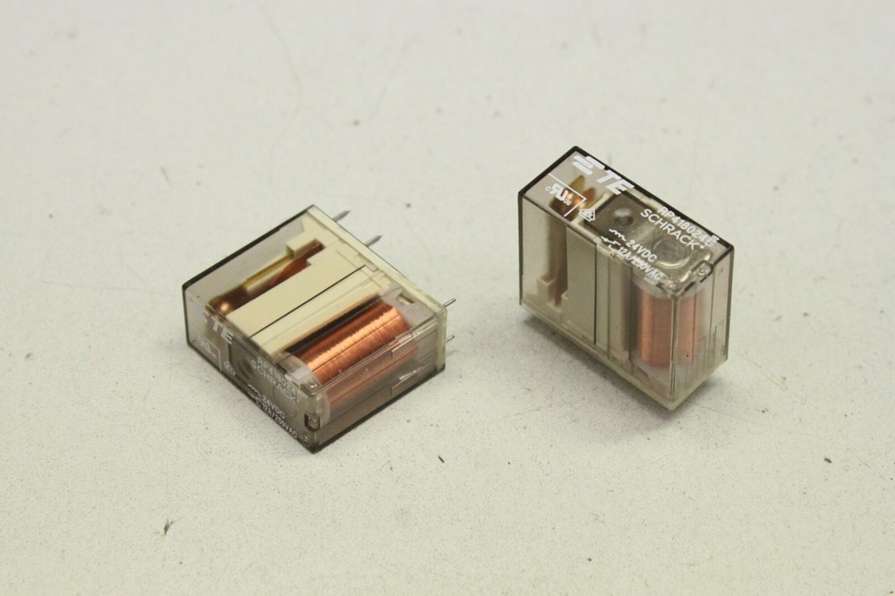 2x SCHRACK RP418024 24VDC 12A 250VAC Relay Print Relay RP418024