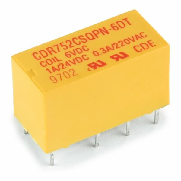 CDE 6 Volt DC DPDT Compact Relay CDR752CSQPN-6DT USA Seller