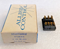 ALLIED CONTROL RELAY TF154-C-C-24VDC 700 OHM 2P2T 5A-29VDC NOS with SOCKET