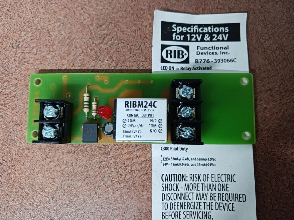 Functional Devices RIBM24C Track Mount Relay 24V