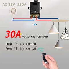 433Mhz Wireless Remote Control Switch 30A Relay AC 110V 120V 240V 220V