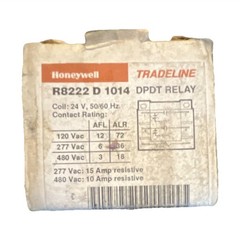 Honeywell R8222D1014 DPDT Relay, 24V AC, Heavy Duty, 15A, Industrial Commercial
