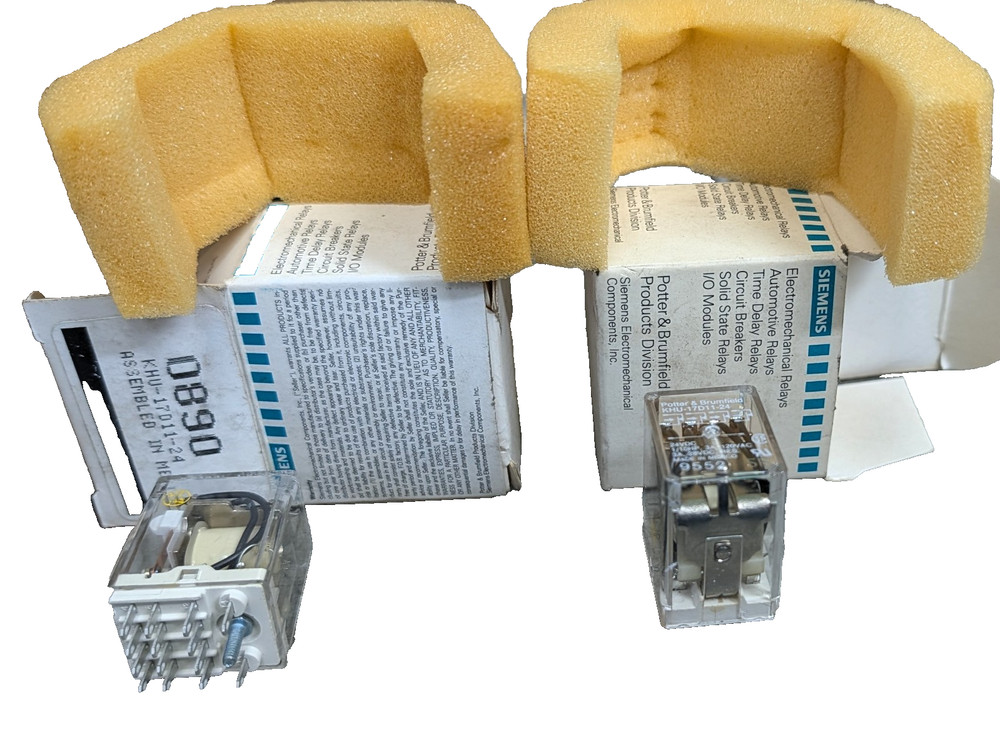 (2) Potter & Brumfield KHU17D11-24 IC Relay 24VDC 690 Ohm 5A 4PDT 15-PIN [OF26)