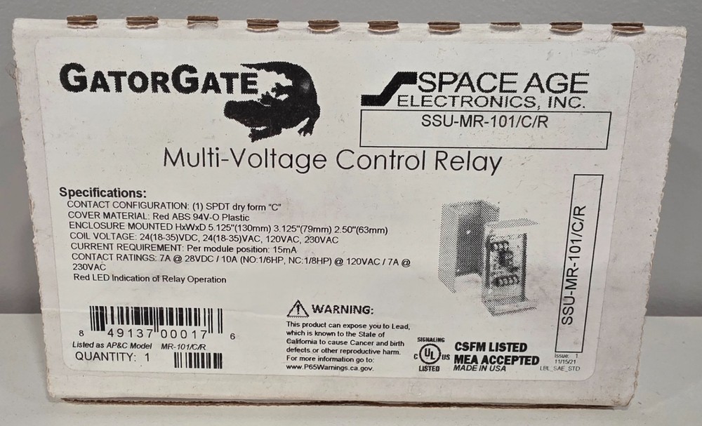 Gatorgate Multi-Voltage Control Relay SSU-MR-101/C/R (red enclosure)