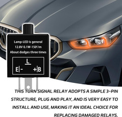 Flasher Relay for LED Turn Signal CF14 LED Flasher Relay 3-Pin 12V LED Electroni