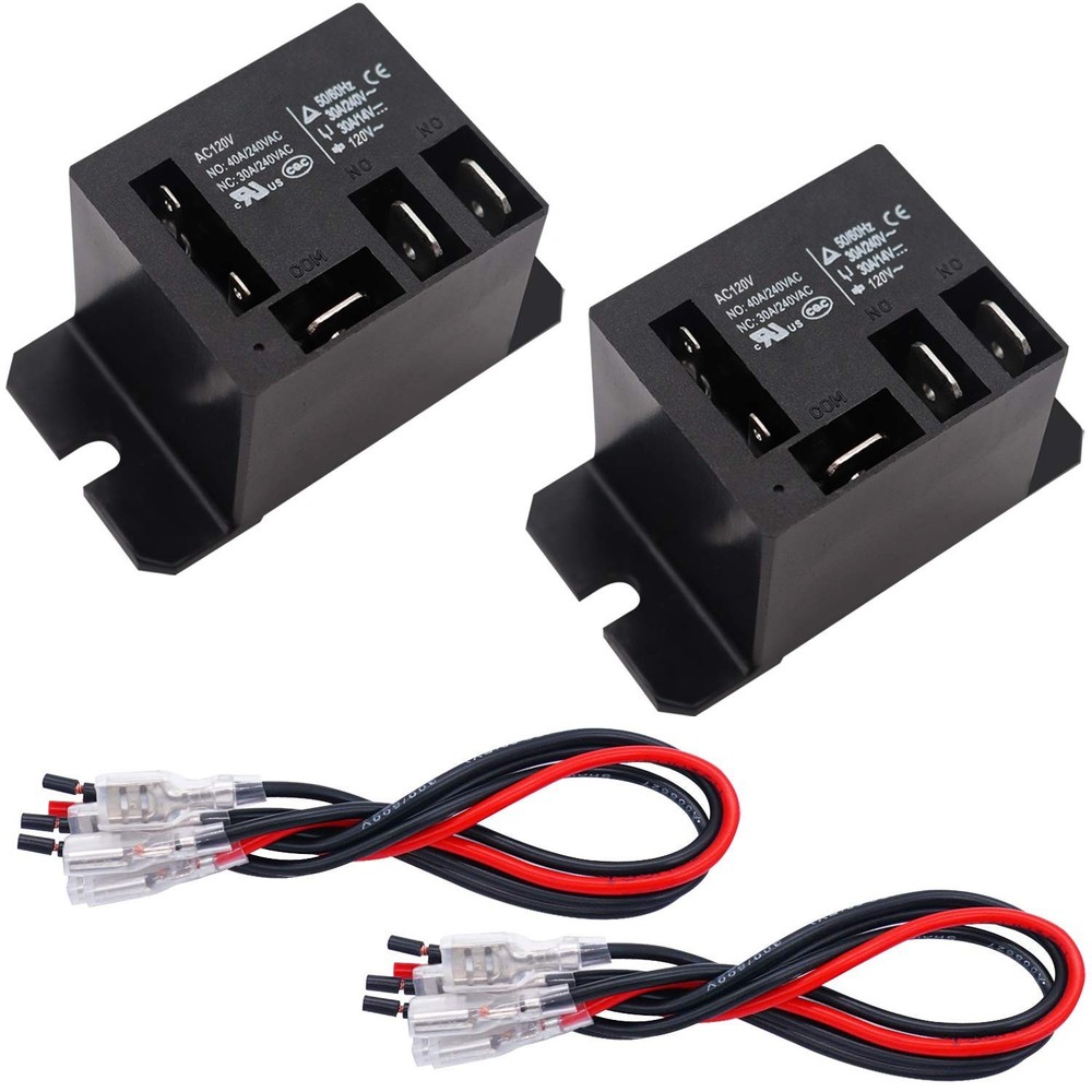 2PCS Power Relay AC120V Coil, 30A SPDT(1NO 1NC) with Flange Mounting and 10 Quic