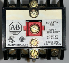 ALLEN BRADLEY CONTROL RELAY 700-P1200A1 TYPE P 12 POLE 10 AMP 600 VOLT