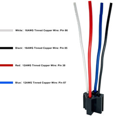 4-Pin 40/30AMP 12V DC Relay Kit, SPST Automotive Relays, Pack of 2