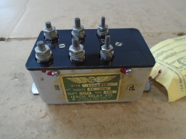 1 EA OVERHAULED LEACH CORP 24 VDC AIRCRAFT ELECTROMAGNETIC RELAY P/N 1253-910
