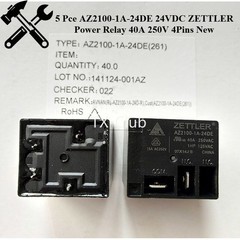 5 Pce AZ2100-1A-24DE 24VDC ZETTLER Power Relay 40A 250V 4Pins New