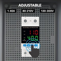 Over and Under Voltage Protector Adjustable 110V,40A Voltage Regulator with L…