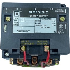 8502 SDO-2 Square D Size 2 Magnetic Contactor 240V/60Hz 220V/50Hz