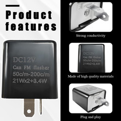 Wevdn 12V Speed Adjustable 2 Pin LED Flasher Relay, Electronic Flasher Relay