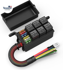 12V Relay Box 6 Way12 AWG Pre-Wired Waterproof Relay Box 6 Slot ATC/ATO Fuse Rel
