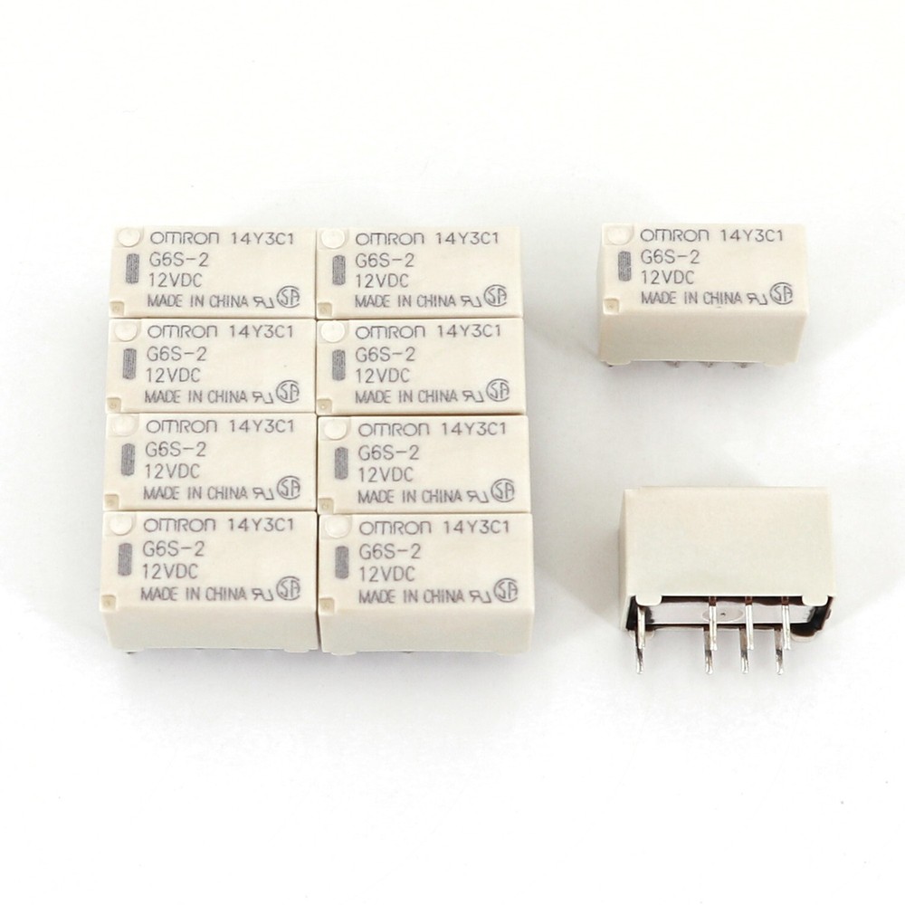 10Pcs OMRON G6S-2 DC12V 8-Pin DPDT PCB Mount Mini Signal Relay