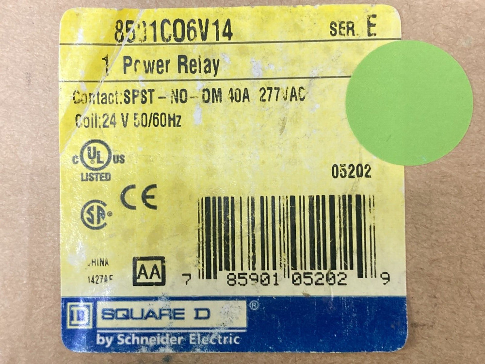 Square D 8501C06V14 40A 24V Coil Power Relay