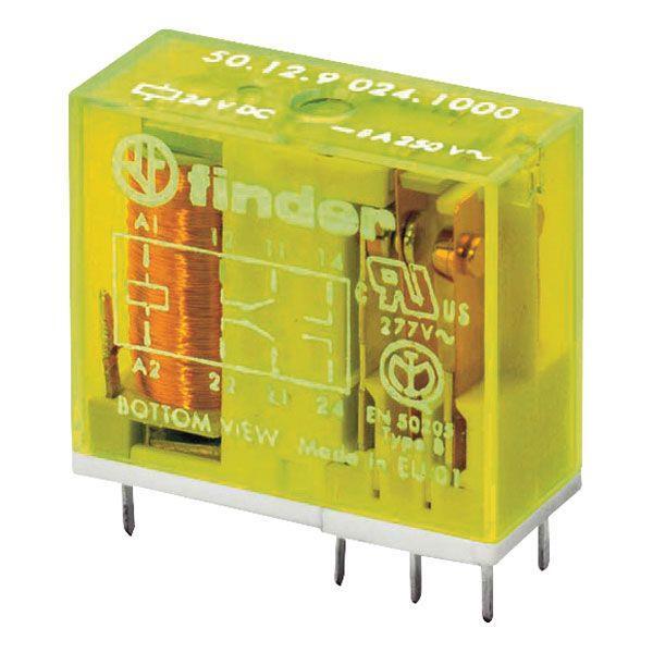 5x Relay: Electromagnetic DPDT, 24VDC, 10A, 50.12.9.024.1000 Finder