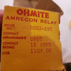 Ohmite 15 Amp Relay Nos Electrical Part