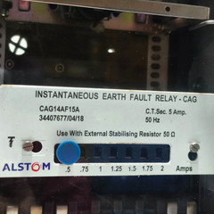 ALSTOM CAG14AF15A INSTANTANEOUS EARTH FAULT RELAY CAG C.T. SEC. 5 AMP