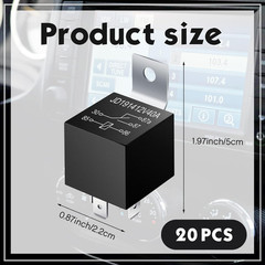 20 Packs 12V 30/40 Amp 5 Pin Relays Switch Electrical SPDT Auto Power Relay for