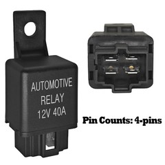 FLS821 Relay 12V 40A with Pigtail Wire Connector (Pack of 2) – Universal SPST 4-