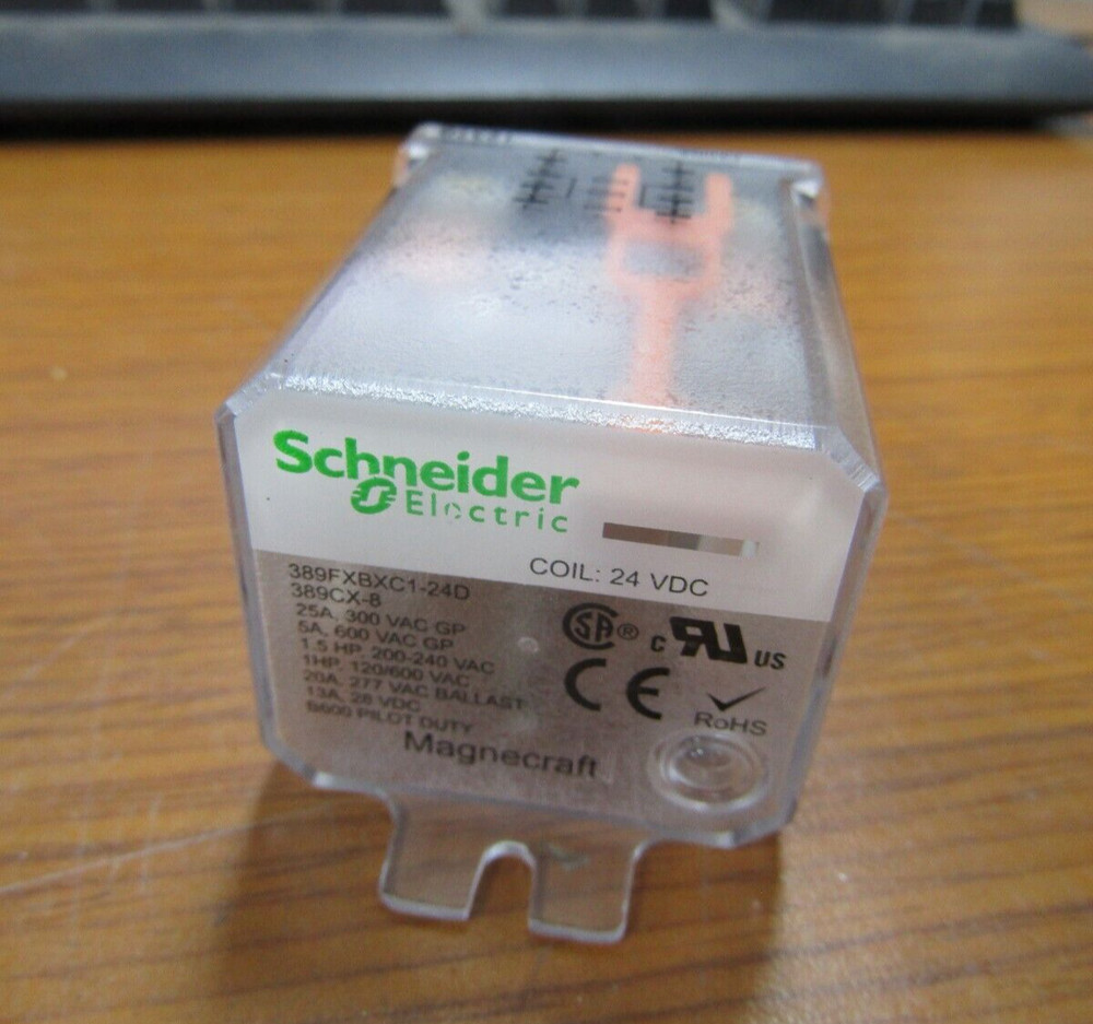 💥NEW SCHNEIDER ELECTRIC 389FXBXC1-24D ENCLOSED POWER RELAY 8-PIN 24VDC