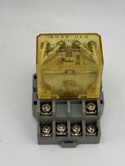 10 PCS, RH4B-UL Relay 10/7.5A 120/240V Coil 24VDC Base SH4B-05 DIN Rail Mount