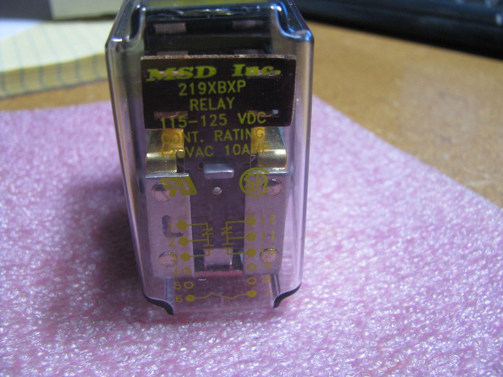 MSD INC. RELAY # 219XBXP115-125DC NSN: 5945-00-111-2049 120VAC 10AMP