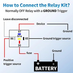 5-Pin Waterproof Relay Kit 40/30 AMP 12V Relay Switch with Harness 12&16 AWG Tin