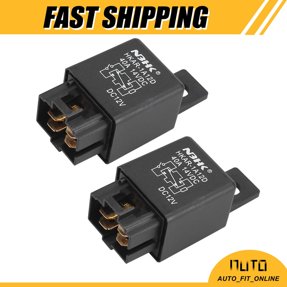 TWO Z1507091/4 4 Pin DC 12V 40A Universal Car Vehicle Motor Fuse Relay Switch